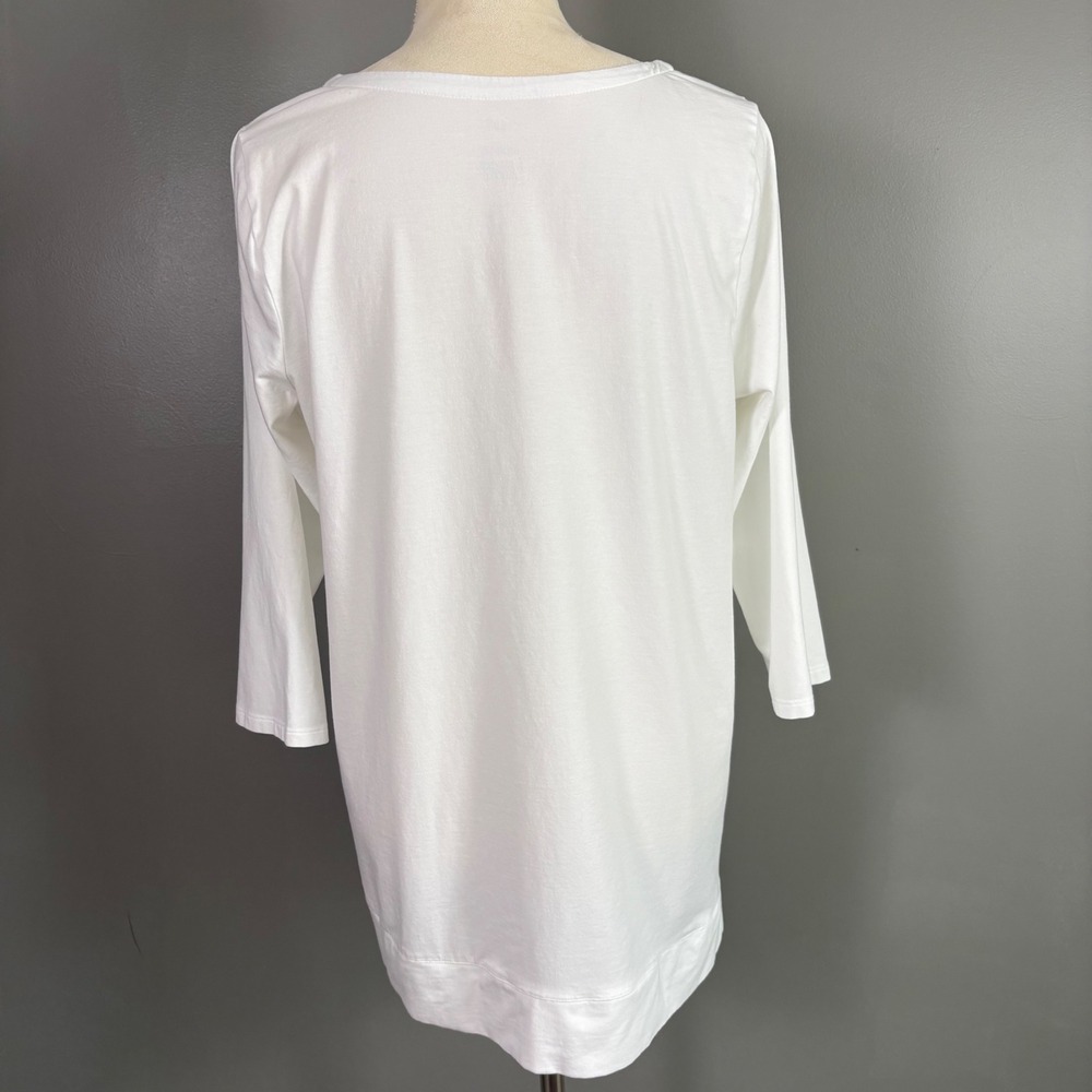 J Jill Luxe Supima Tunic M Clean Girl Neutral Everyday Basic Minimalist Capsule - Picture 3 of 9